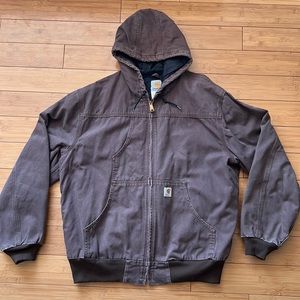 Men’s Carhartt Jacket Dark Brown Cotton Lined Size XL